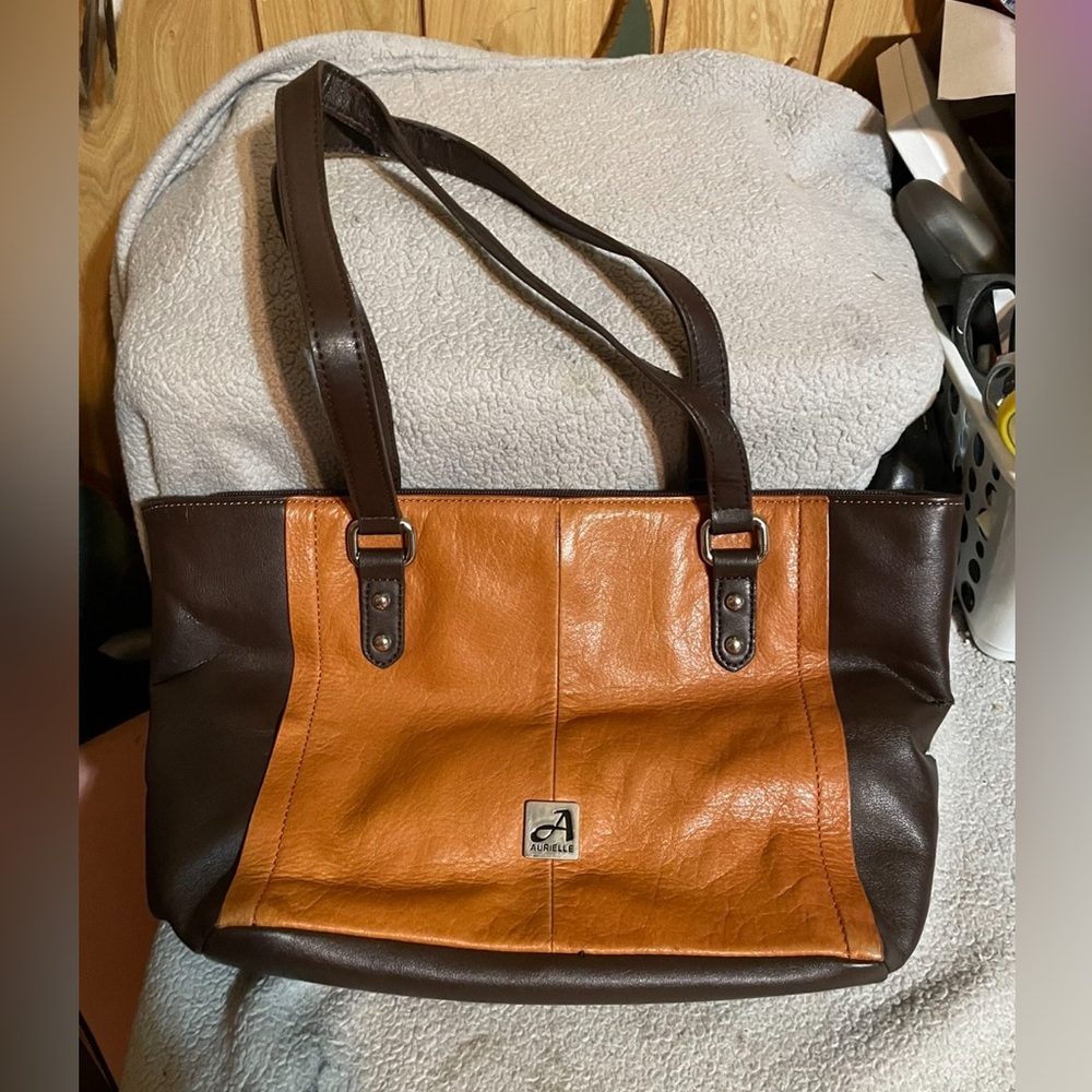 Aurielle Brown and Tan Tote Bag